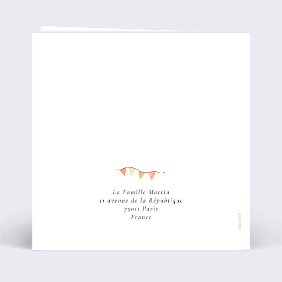 Faire part naissance Guirlande Verso