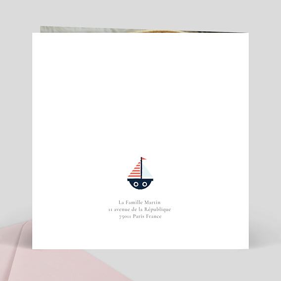 Faire part naissance Bateaux sur l'Eau Verso