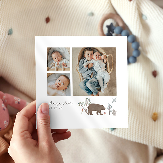 Faire part naissance Ourson Après 4