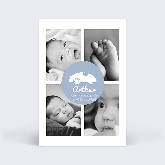 Faire-part Naissance Voiture