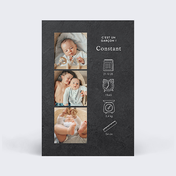 Faire-part Naissance Ardoise