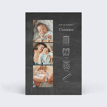 Faire-part Naissance Ardoise