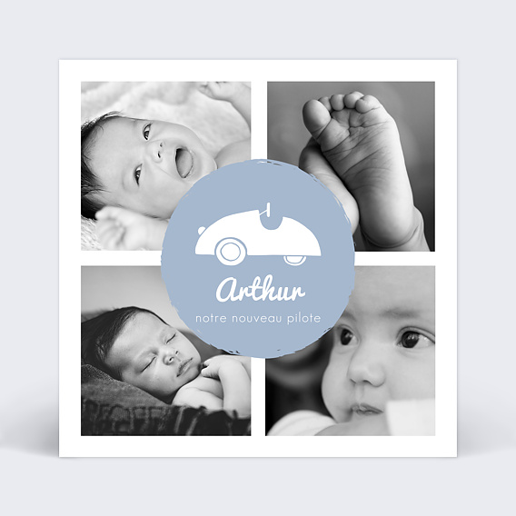 Faire part naissance Voiture