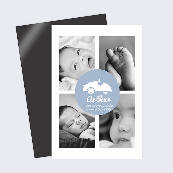 Faire part naissance Voiture