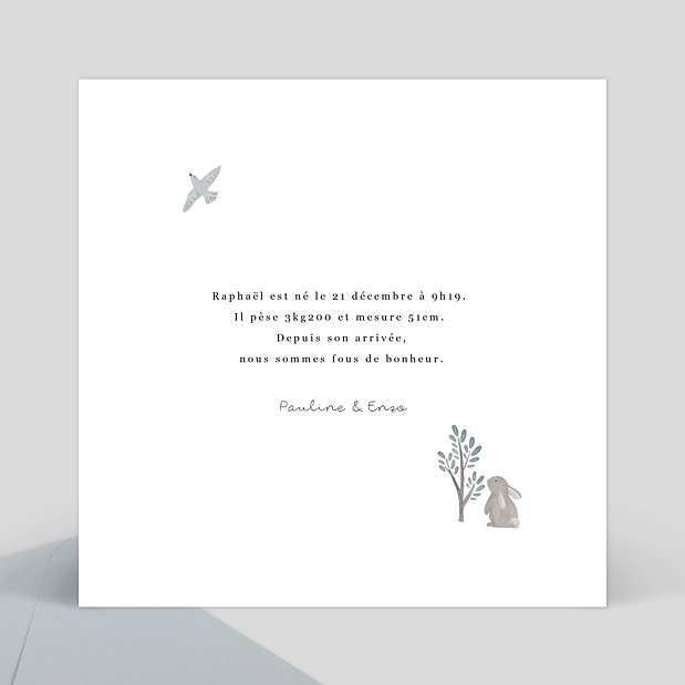 Faire-part de Naissance Ourson Verso