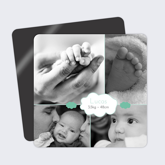 Faire part naissance Nuage vert