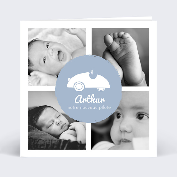 Faire part naissance Voiture