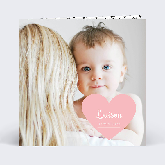 Faire-part Naissance Forme cœur 