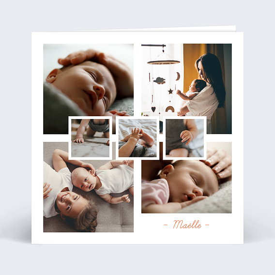 Faire part naissance Multi-Photos