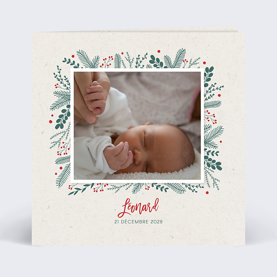 Faire part naissance Bébé sapin