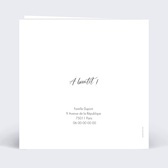 Faire part naissance Frère et Soeur Verso