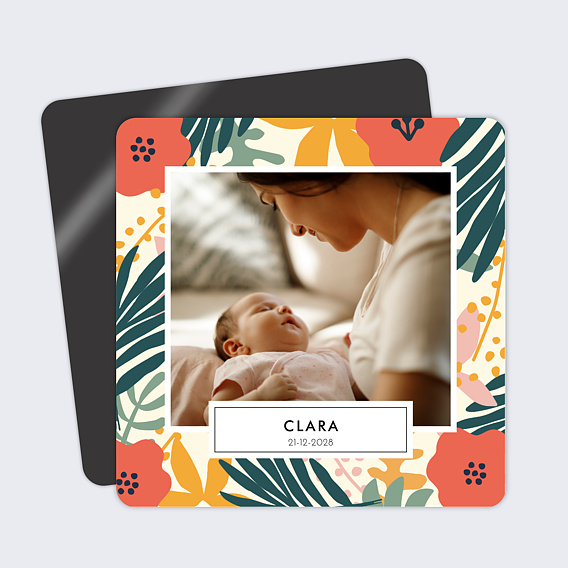 Faire part naissance Jungle colorée