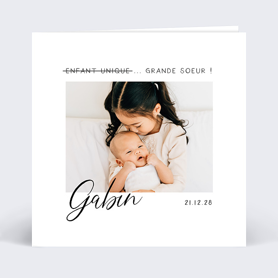 Faire part naissance Frère et Soeur Recto