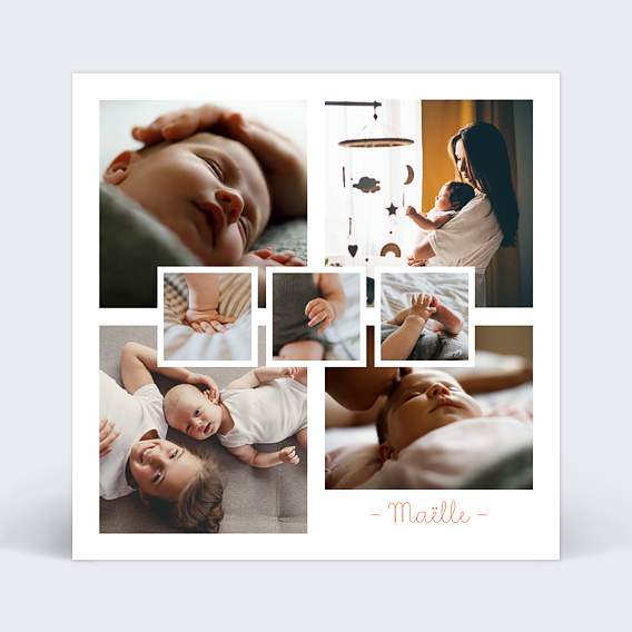 Faire part naissance Multi-Photos
