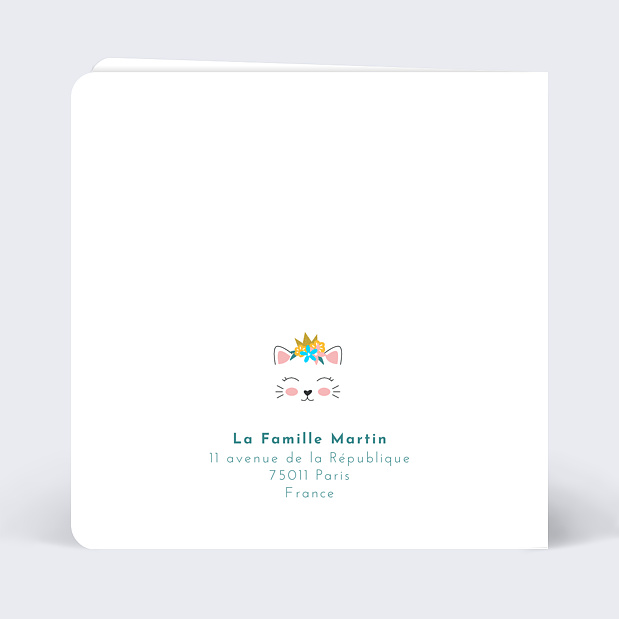 Fairepart Naissance Chat Popcarte