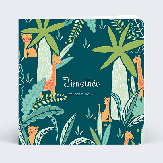 Faire part naissance Animaux de la Jungle