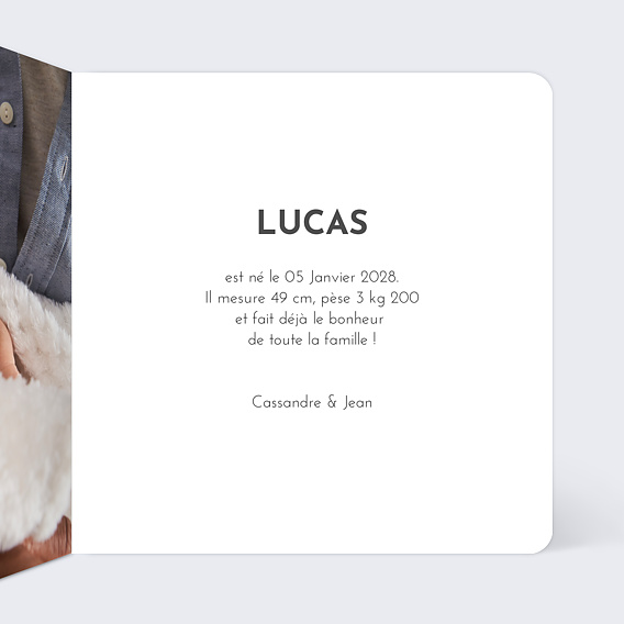 Faire part naissance Geek Intérieur Droit