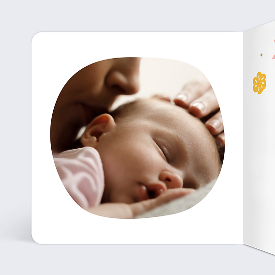 Faire part naissance Dessin chat Intérieur Gauche