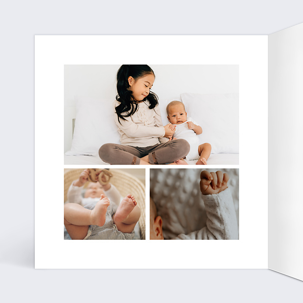 Faire-part de Naissance Frère et Soeur Intérieur Gauche