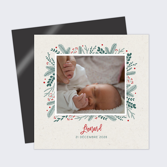 Faire part naissance Bébé sapin