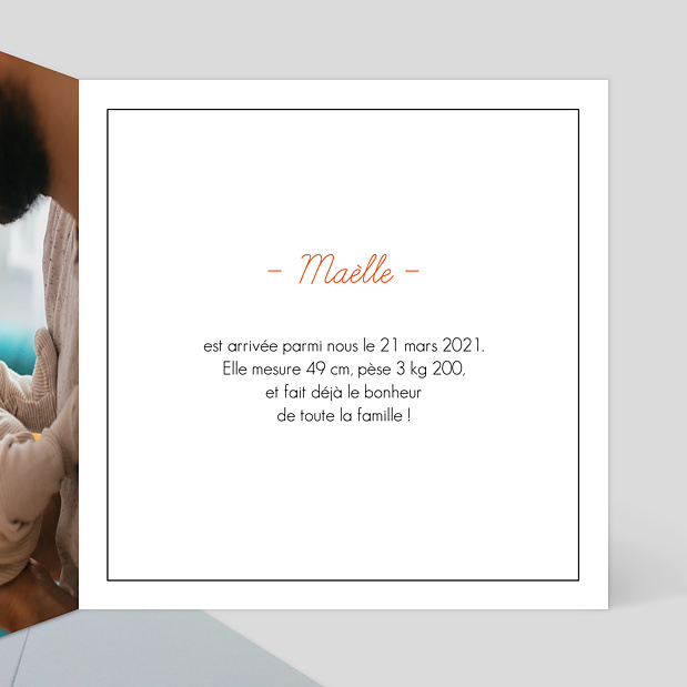 Faire-part de Naissance Multi-Photos Intérieur Droit