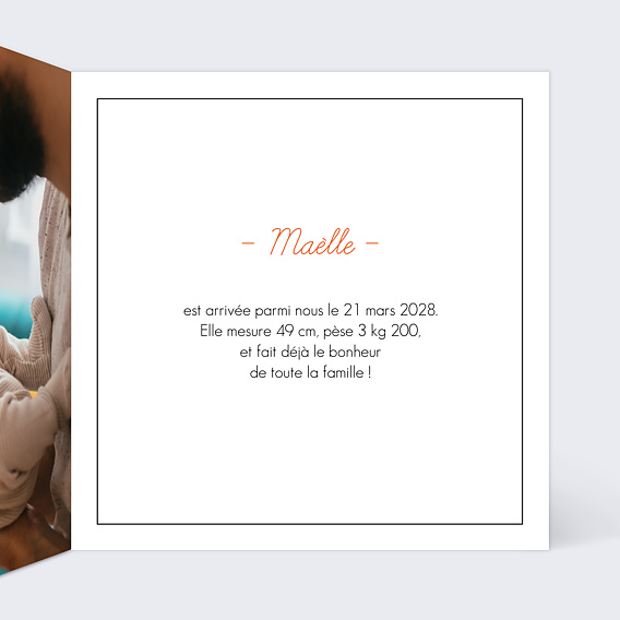 Faire part naissance Multi-Photos Intérieur Droit
