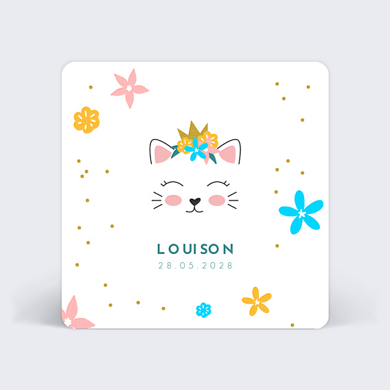Faire part naissance Dessin chat