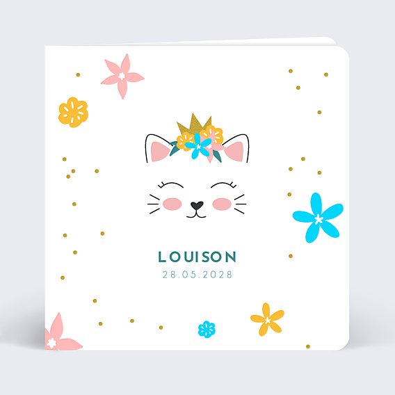 Faire part naissance Dessin chat