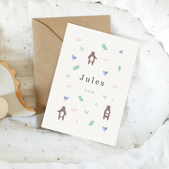 Faire part naissance Animaux pattern