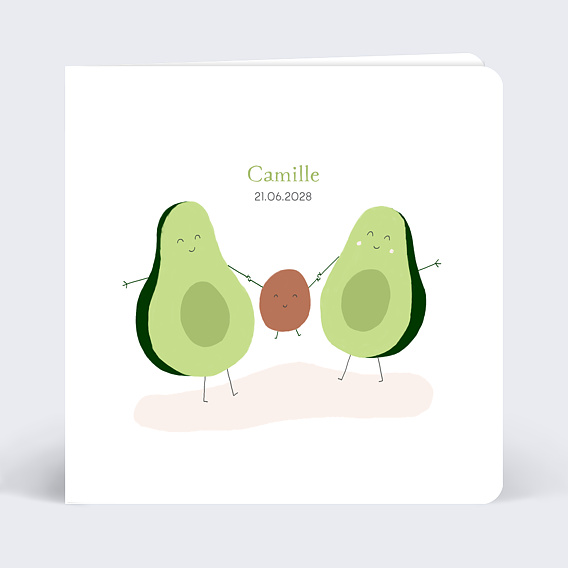 Faire part naissance Avocado Family