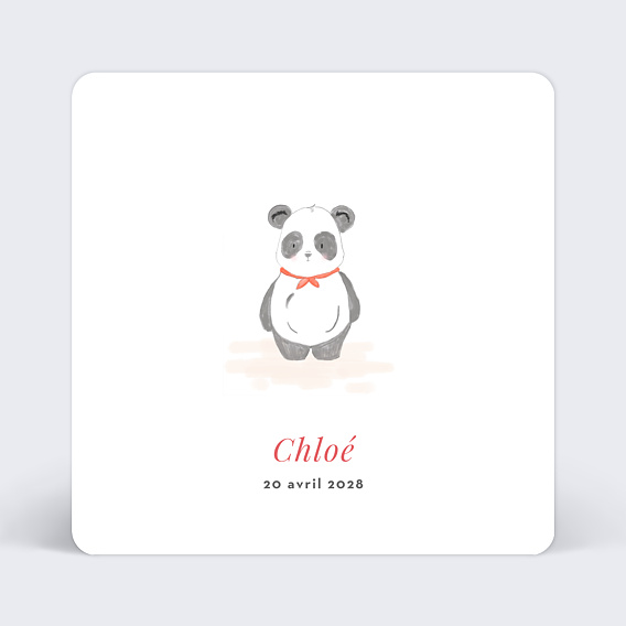 Faire Part De Naissance Baby Panda Popcarte