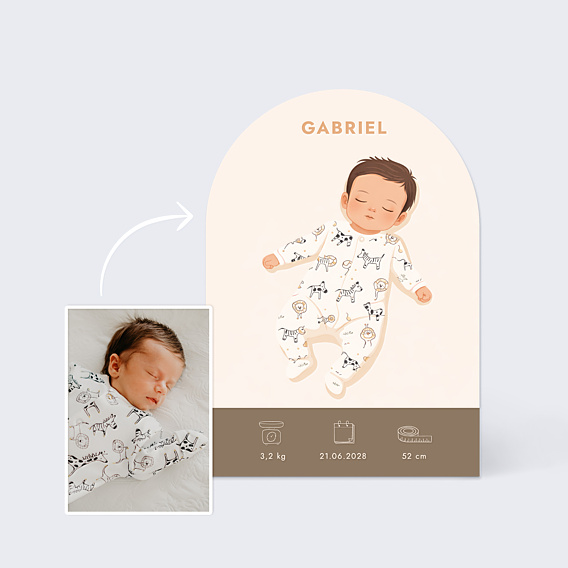 Faire part naissance Bébé en illustration vectorielle