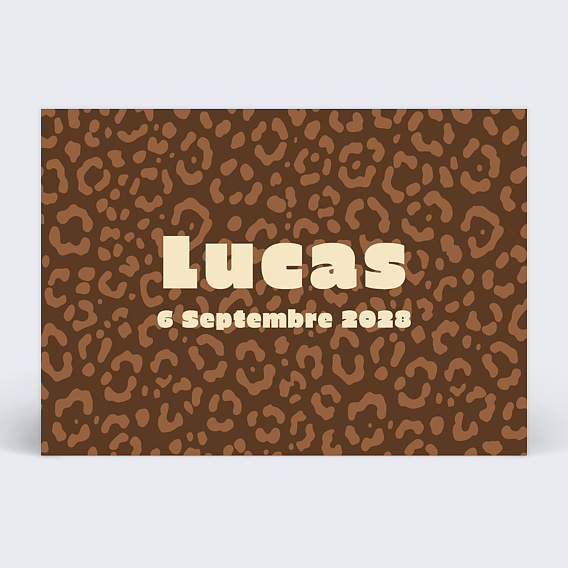 Faire part naissance Bébé Léopard