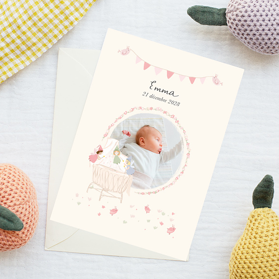 Faire part Naissance Berceau de Princesse