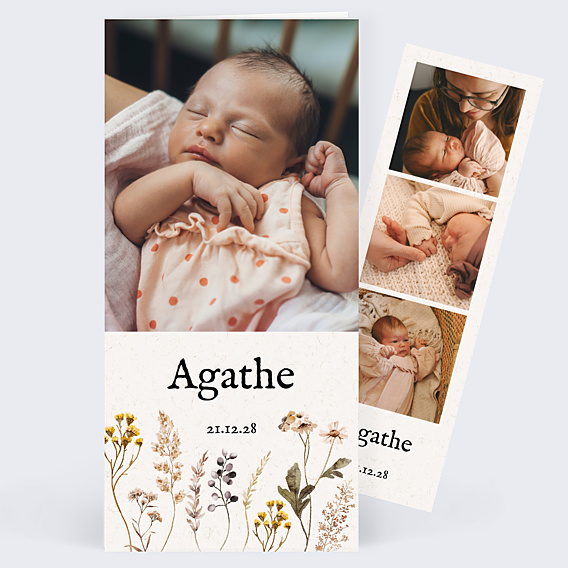 Faire-part Naissance Bouquet Sauvage
