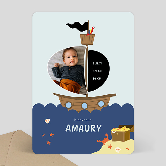 Faire-part Naissance Carte au trésor