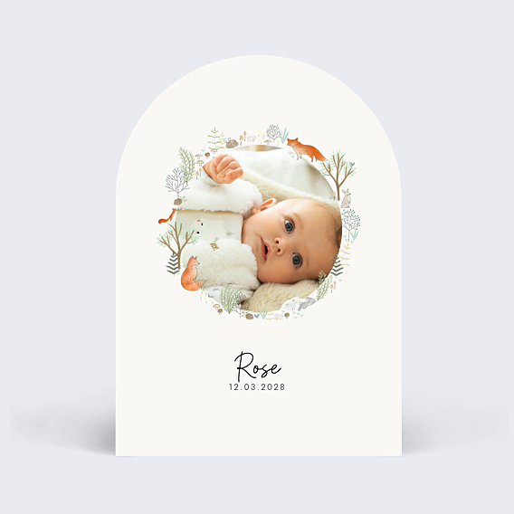 Faire-part Naissance Couronne renard