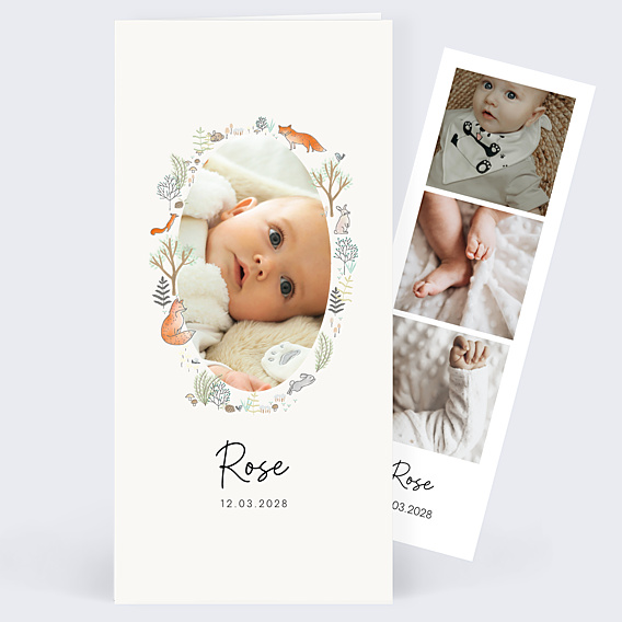 Faire-part Naissance Couronne renard