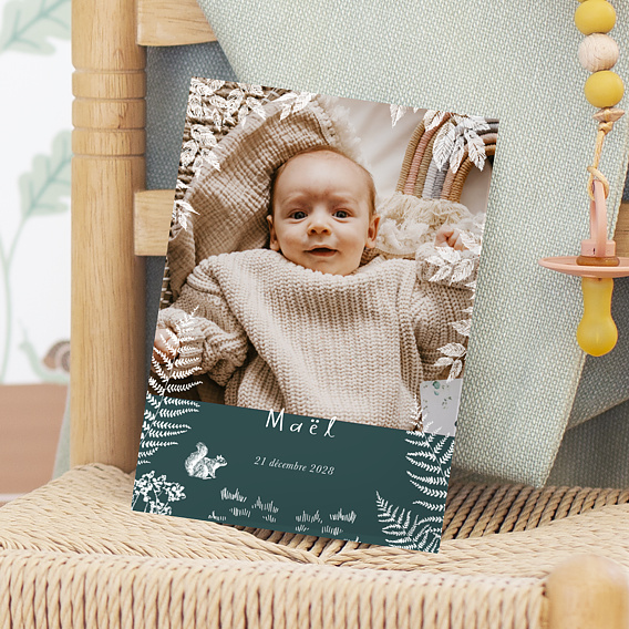 Faire part naissance Crayon Blanc Photo