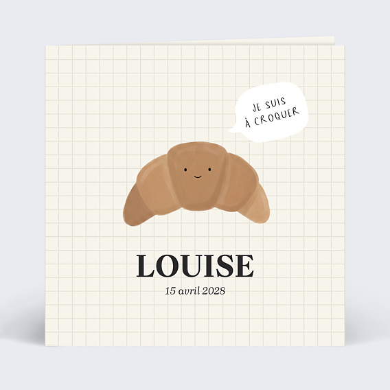 Faire-part Naissance Croissant à croquer