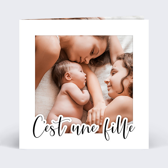 Faire part naissance Découpe C'est une Fille