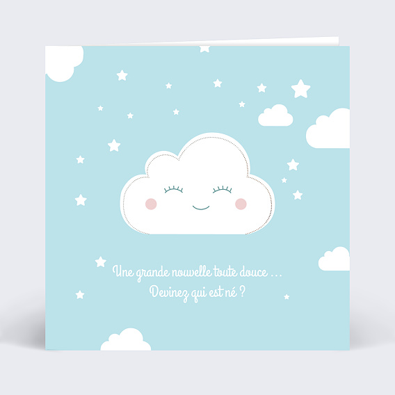 Faire part naissance Découpe nuage