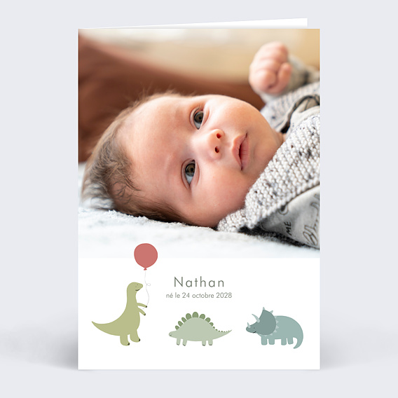 Affiche de naissance personnalisable animaux Dinosaures