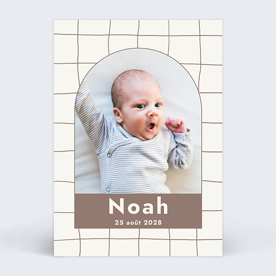 Faire part naissance Douce grille arche