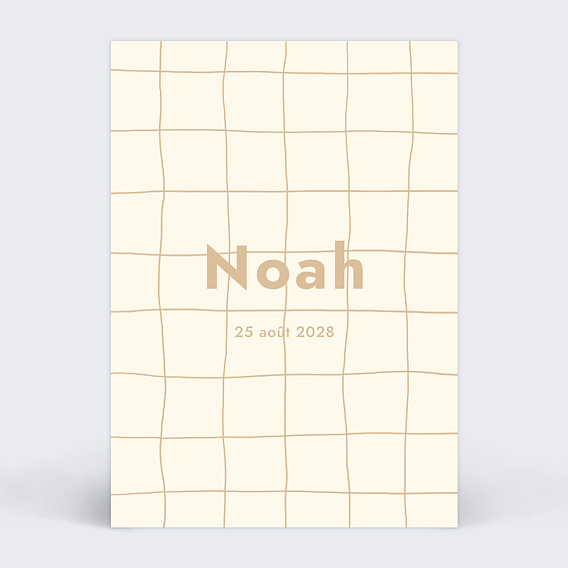 Faire part naissance Douce grille