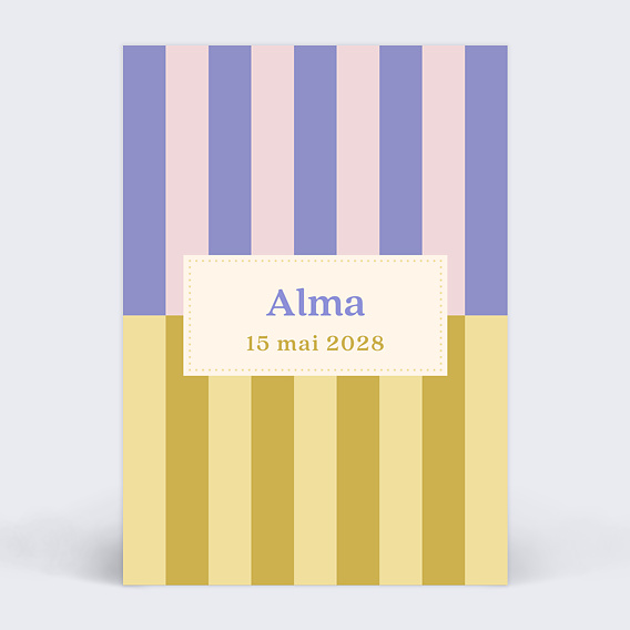 Faire part naissance Duo de rayures