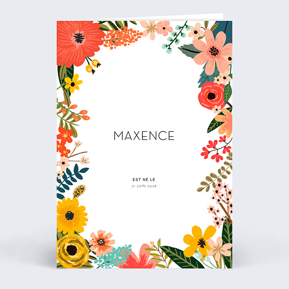 Faire part naissance Floraison