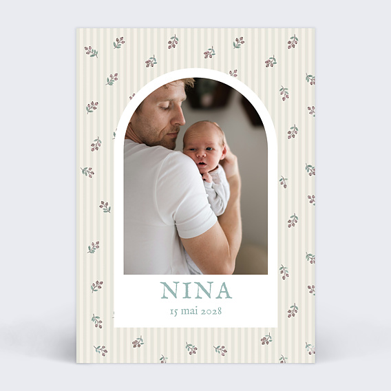Faire-part Naissance Florale minimale