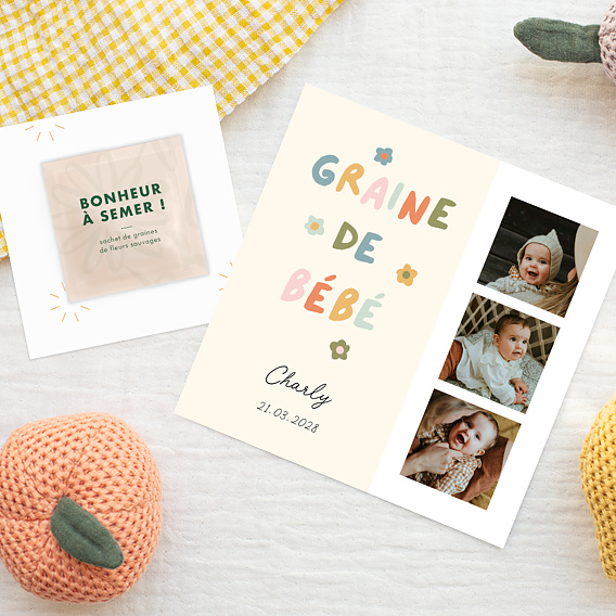 Faire part naissance Graine de Bébé
