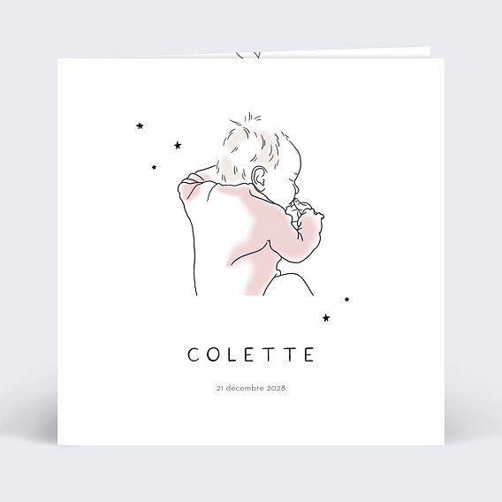 Faire part naissance Illustration Fille